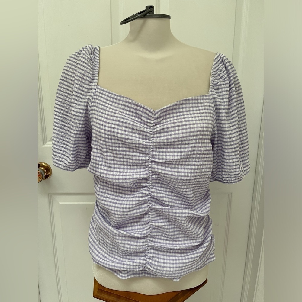 Reitmans purple and white striped top size X-Large